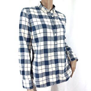J CREW Shirt LS Blue Buffalo Plaid Cotton S